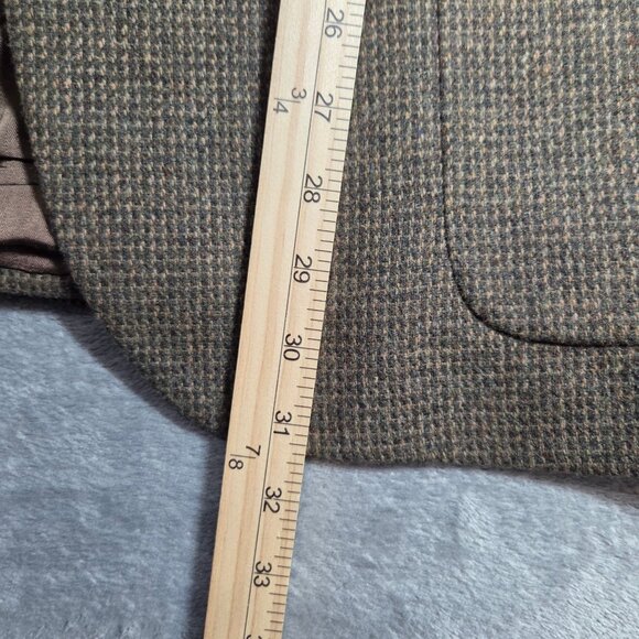 Vintage Stafford Sport Coat Mens 43R Brown Wool Tweed Elbow Patch Blazer Jacket - Picture 12 of 14